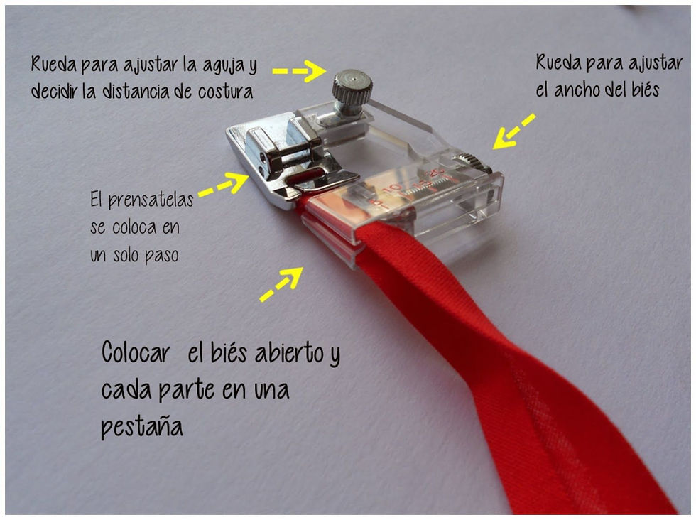 Miniatura: Prensatelas para bies, vivos y dobladillos