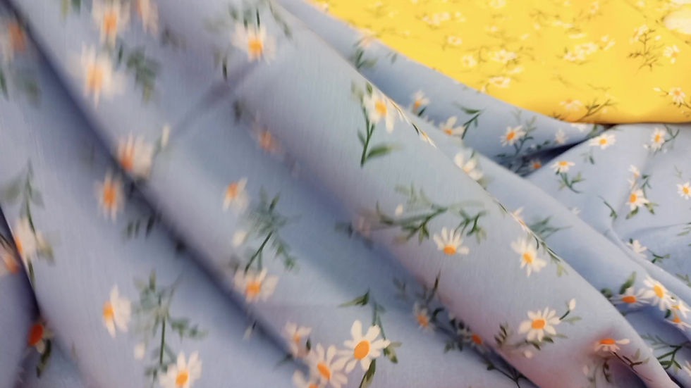 Miniatura: Viscosas estampado margaritas