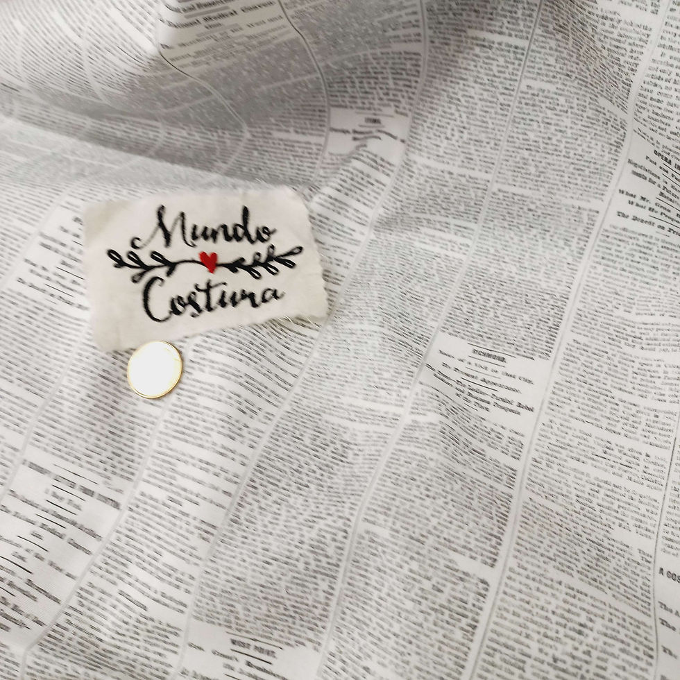 Miniatura: Popelín estampado periódico