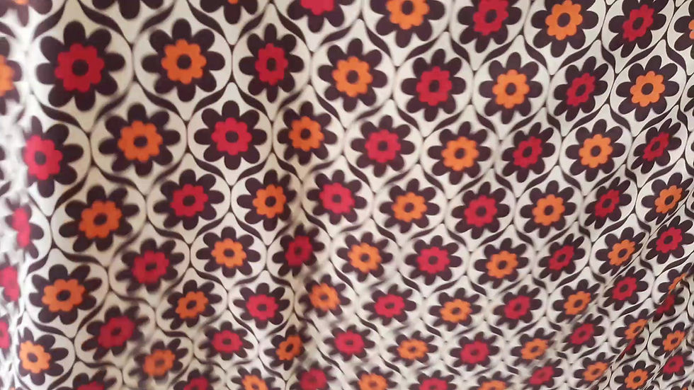 Miniatura: Estampado satinado floral "vintage"