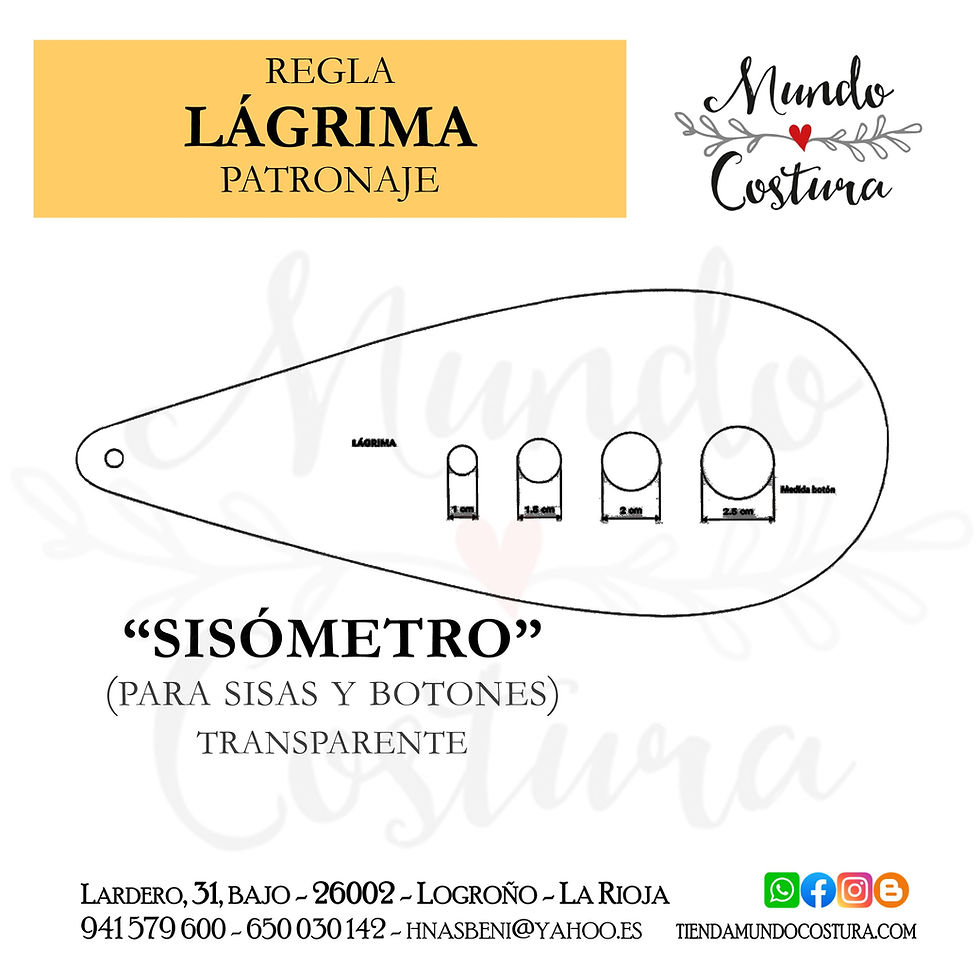 Miniatura: Plantilla lágrima - para sisas y botones