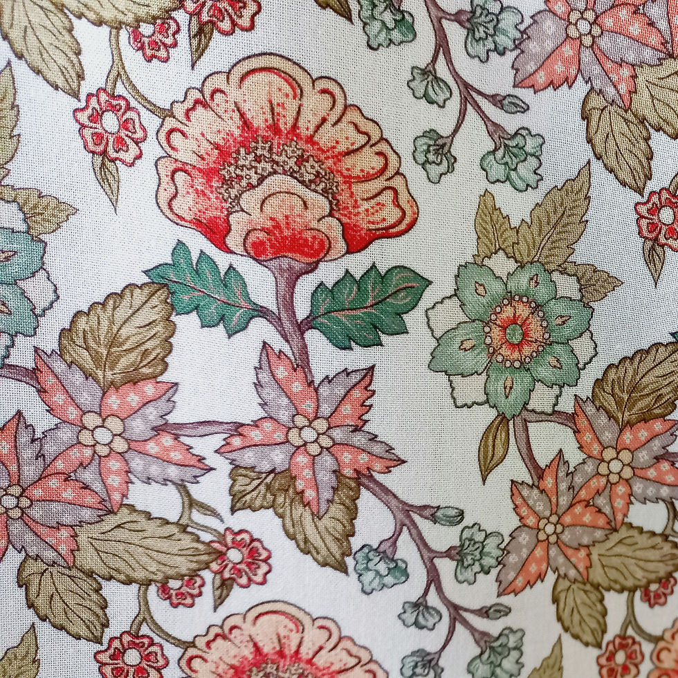 Miniatura: Viscosa estampada floral fondo blanco