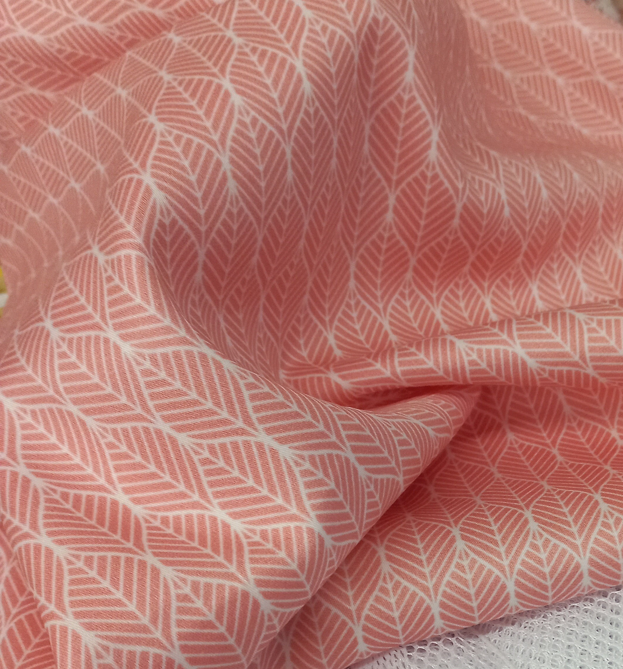 Popelín - hojas salmón