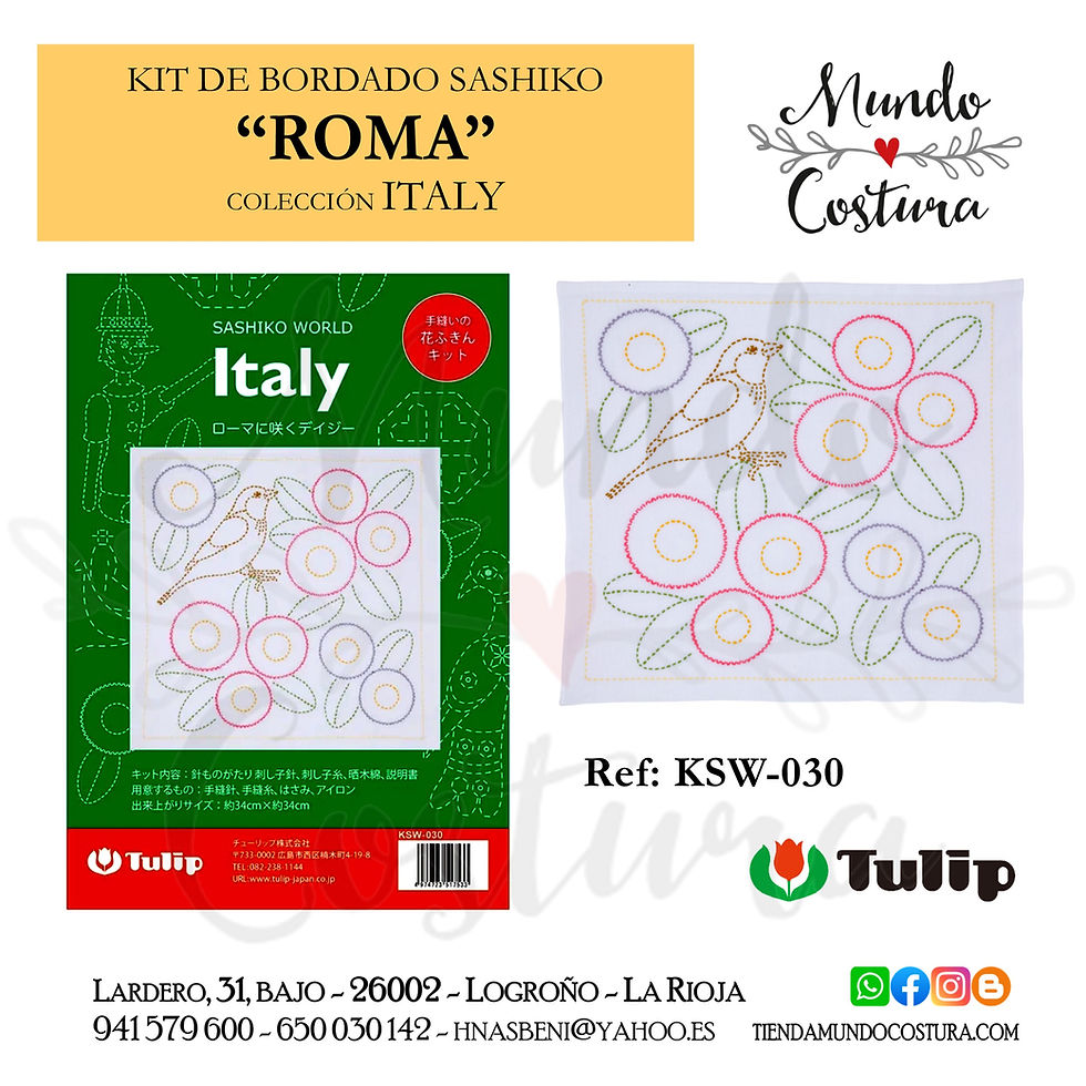 Miniatura: Sashiko kit para bordado - Italy