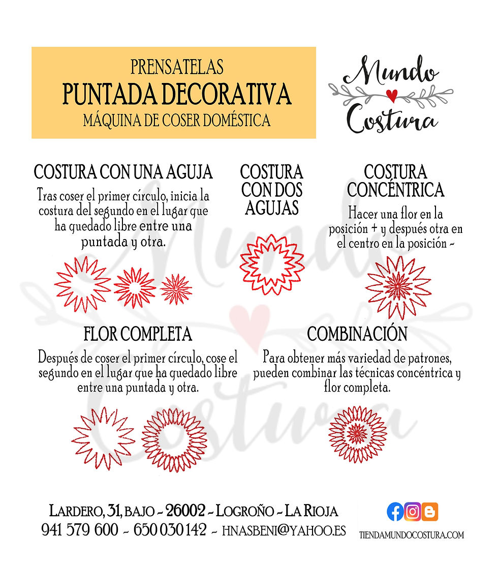Miniatura: Prensatelas puntada decorativa flores