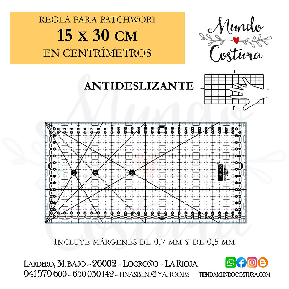 Miniatura: Reglas rectangulares - en centrímetros - antideslizantes