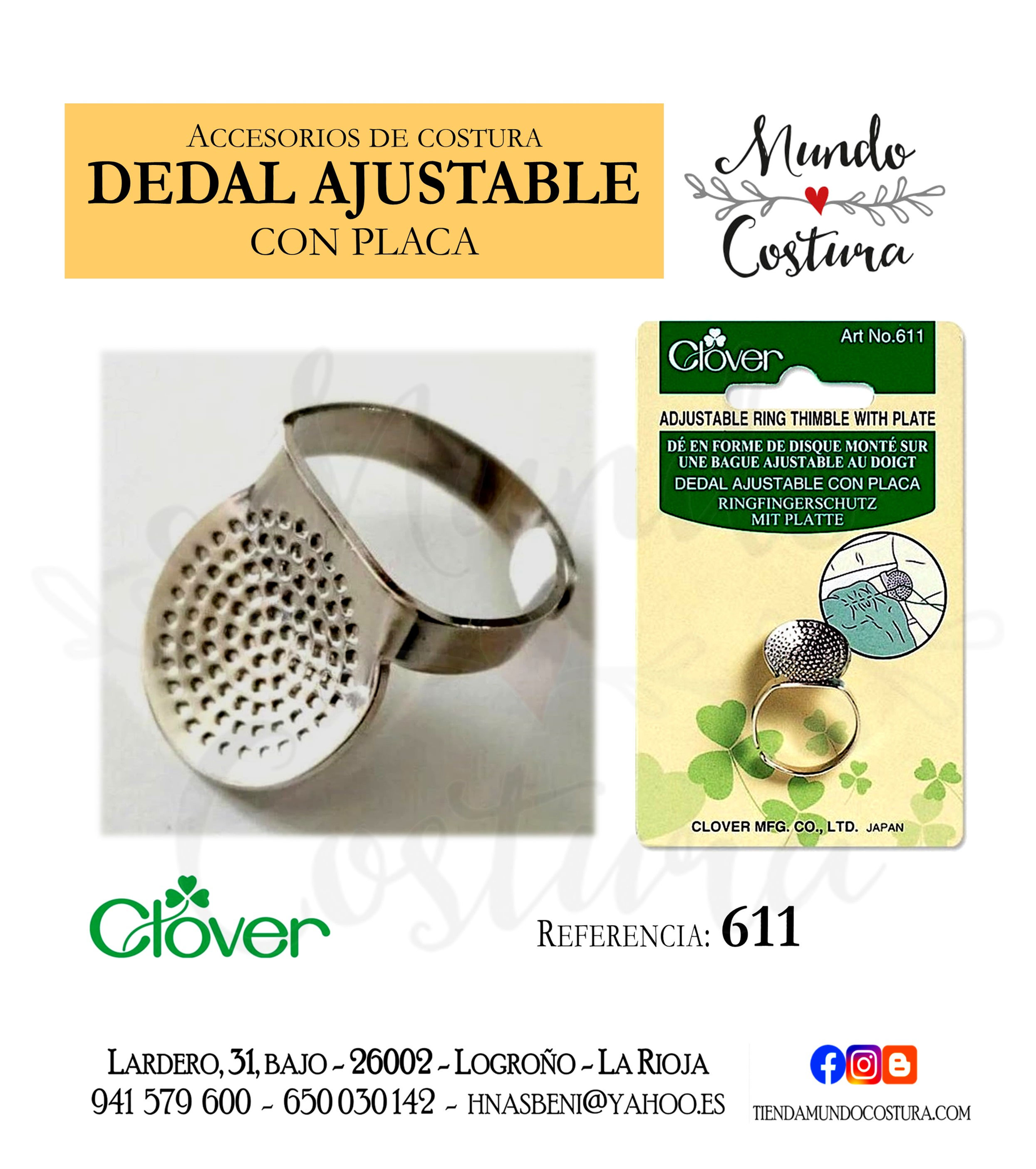 Dedal ajustable con placa