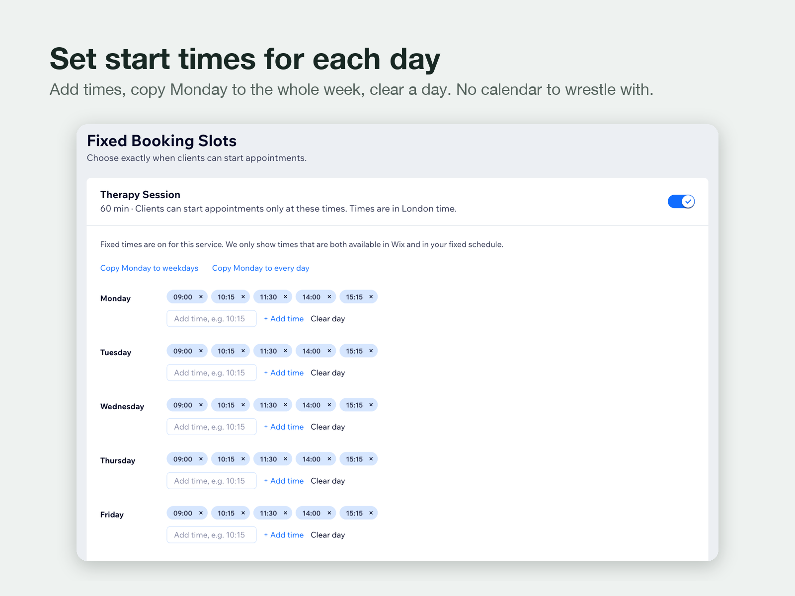 Fixed Booking Slots screenshot 3