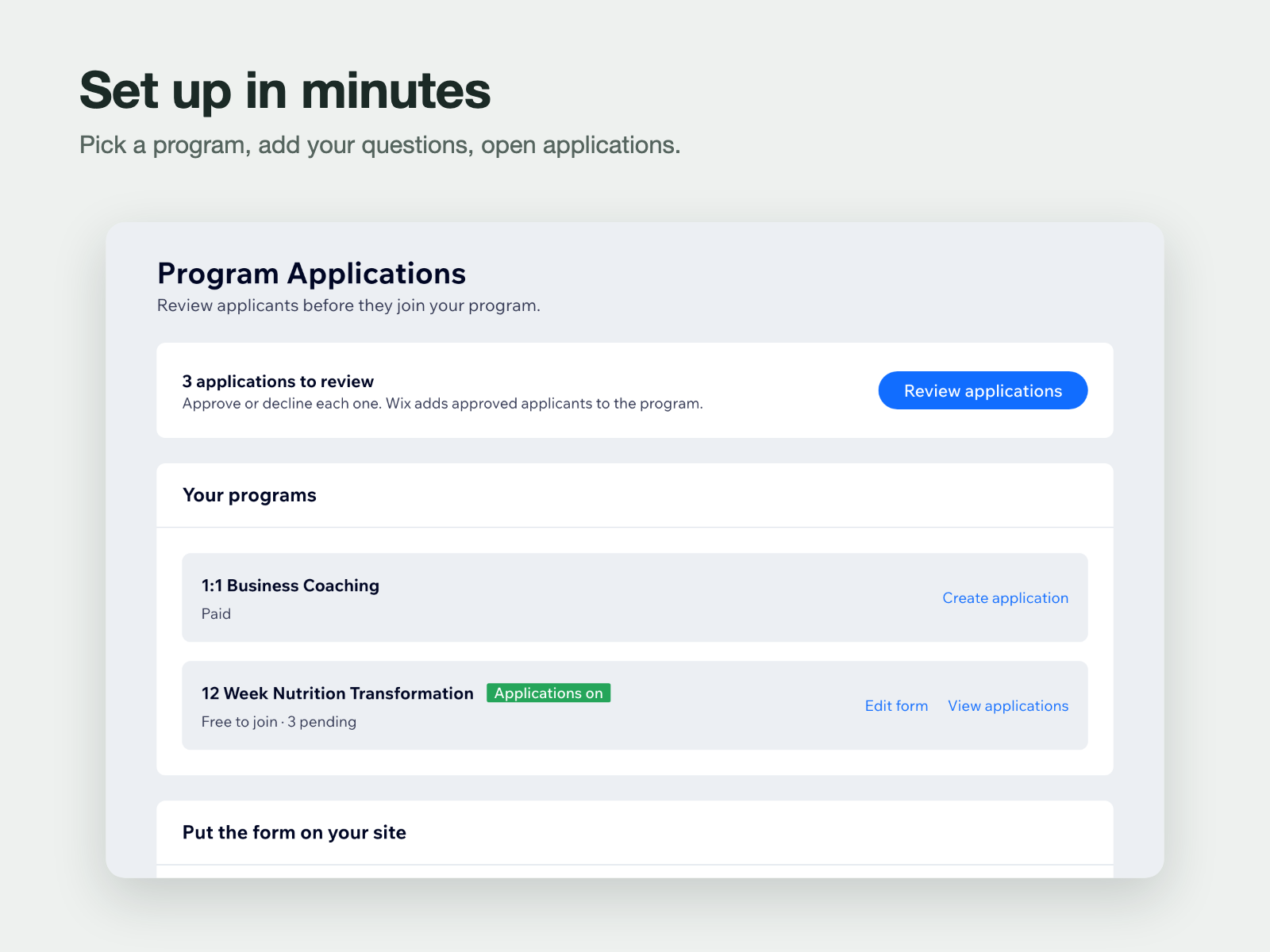 Program Applications screenshot 2