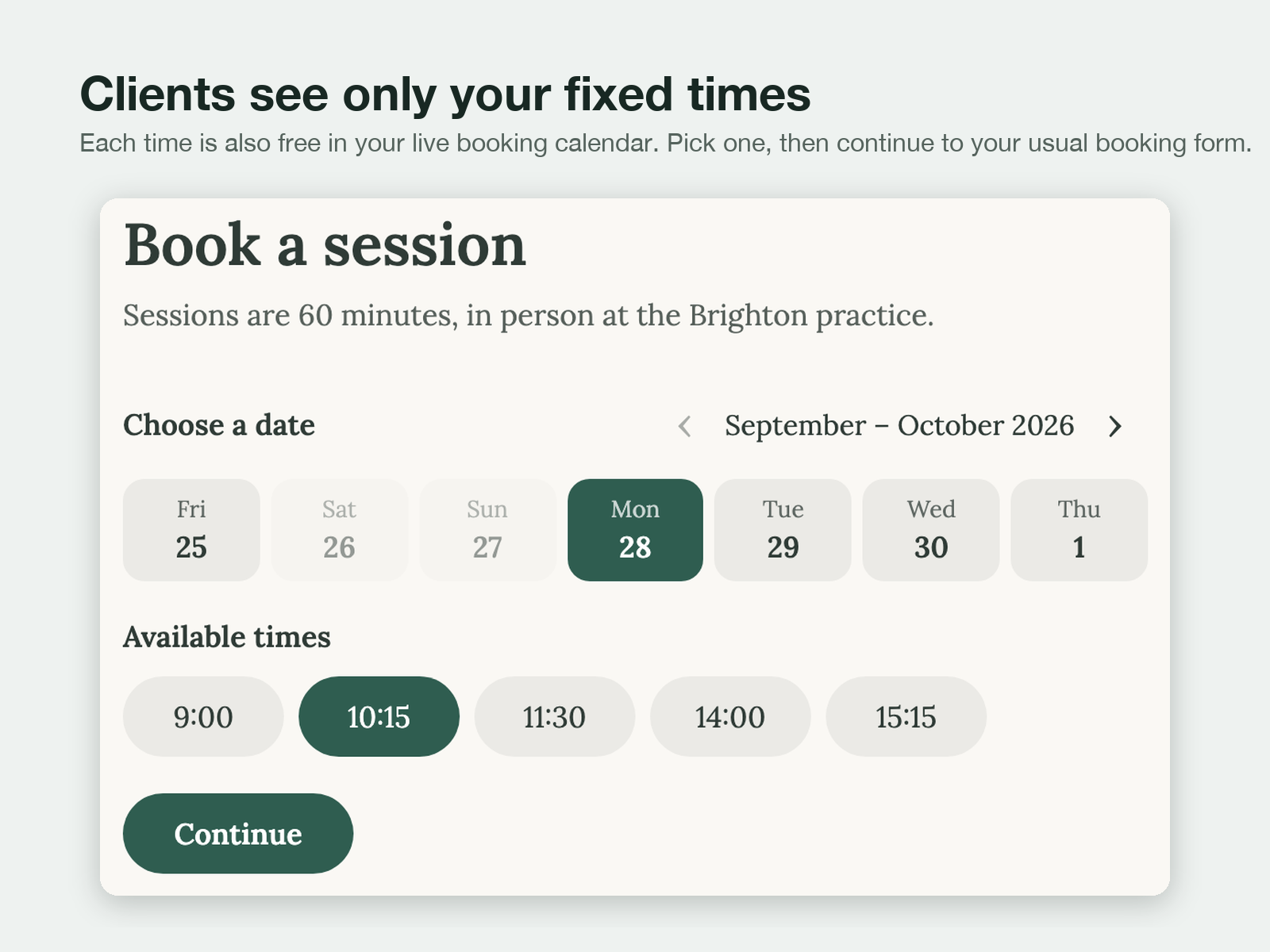 Fixed Booking Slots screenshot 2