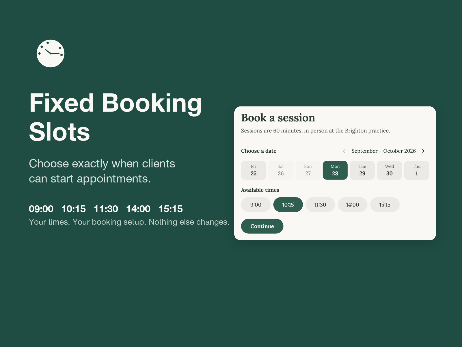 Fixed Booking Slots screenshot 1