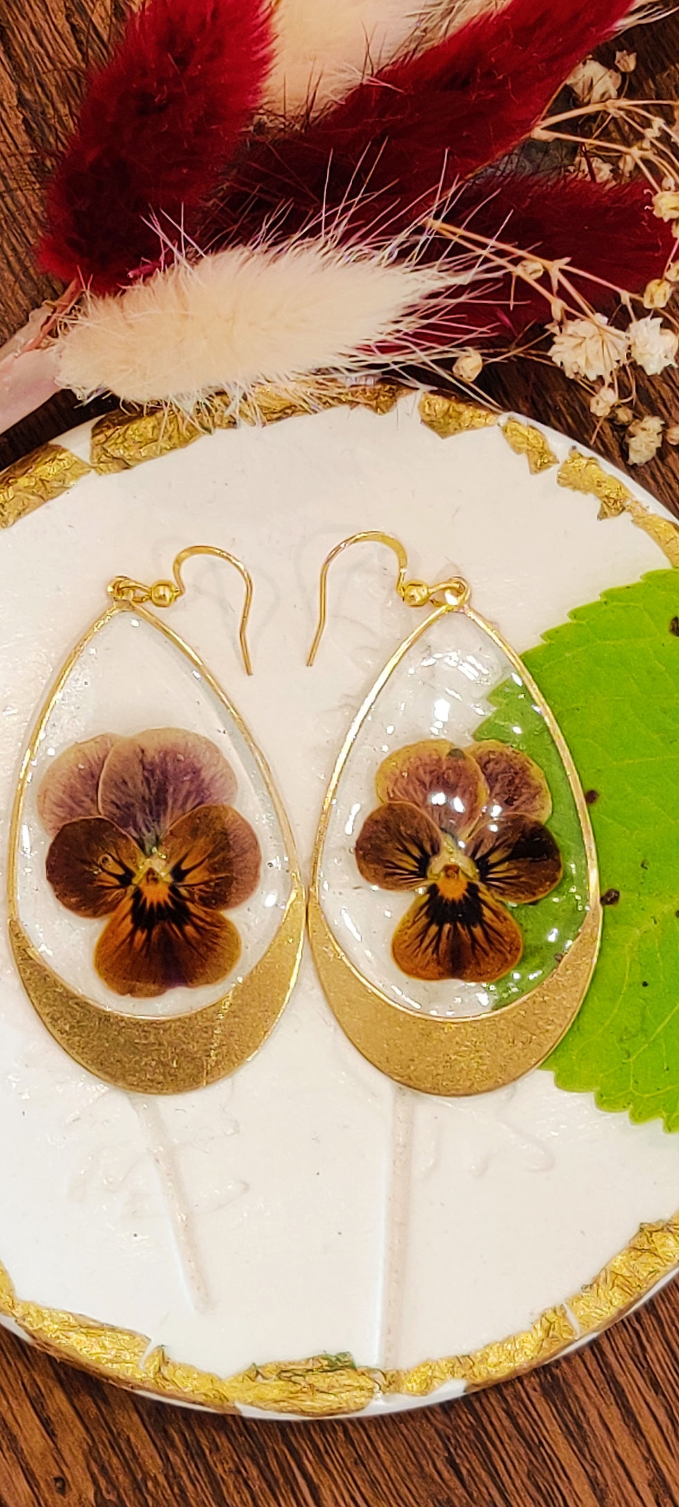 Pendants d'oreilles pensées en bronze