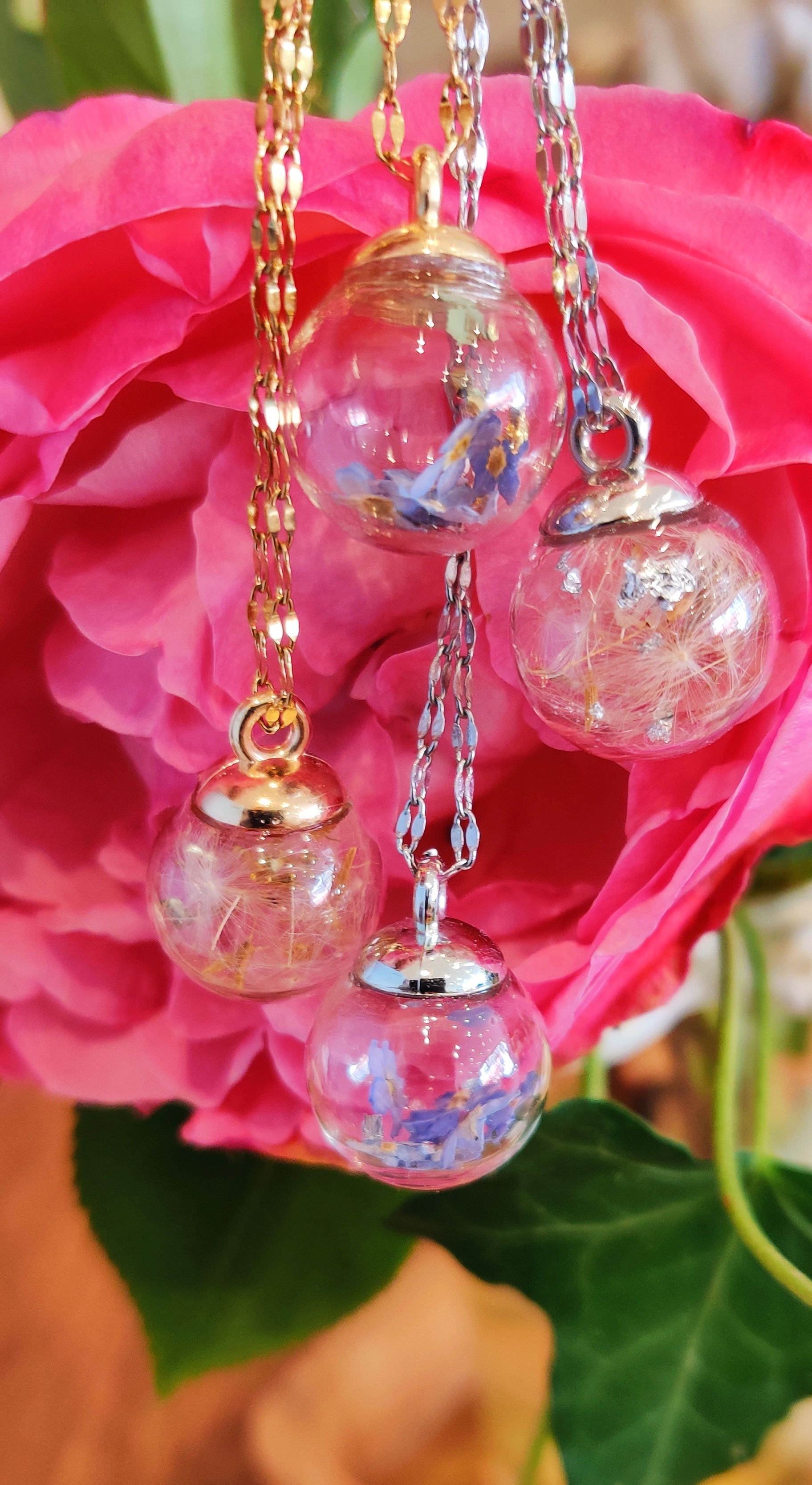 Collier boule de verre