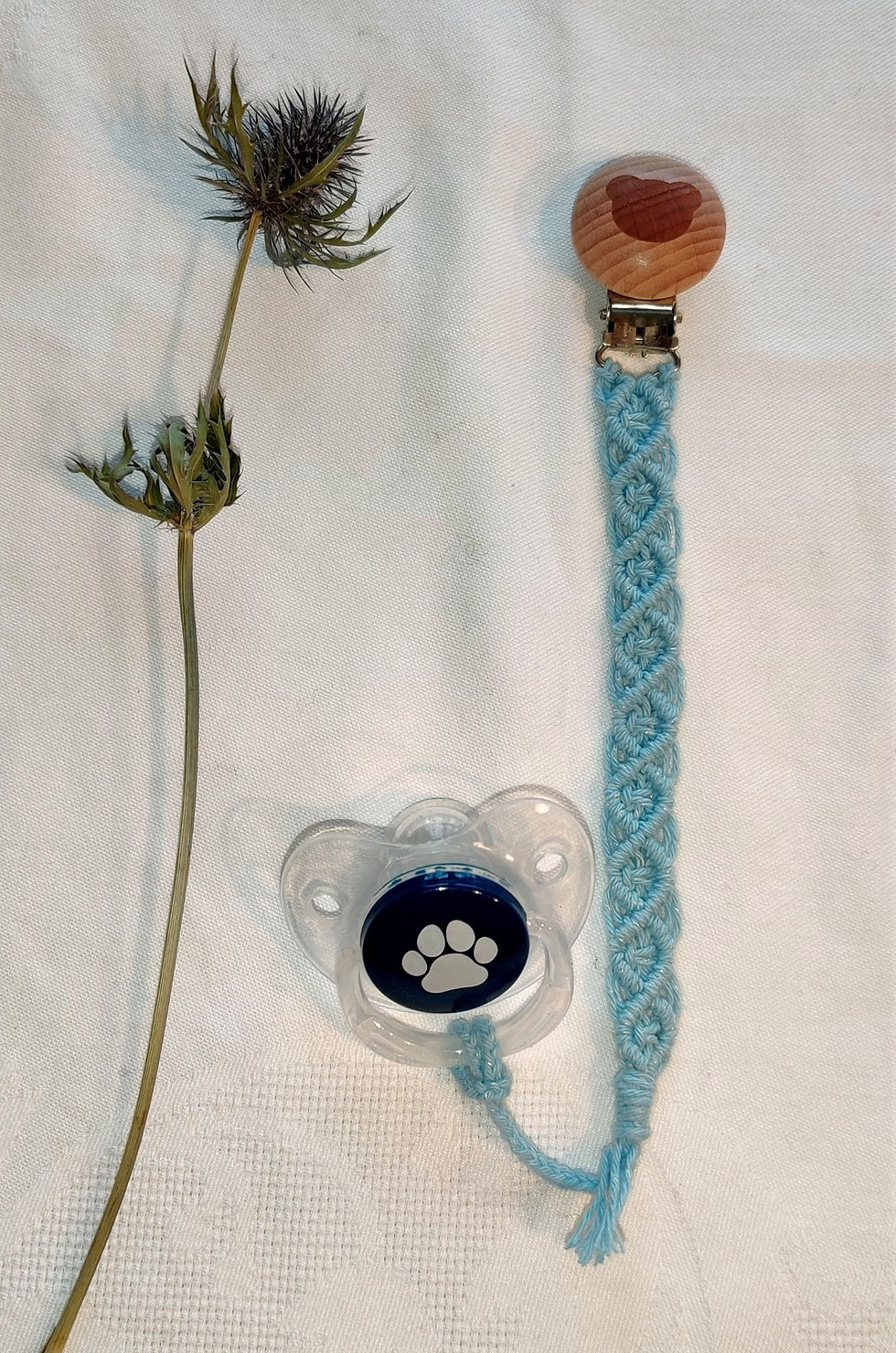 Miniature : Attache-tétine macramé losange