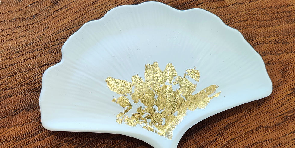 Miniature : Vide poche ginkgo en jesmonite 
