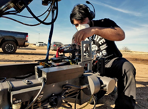 Marco Rabadan on the set of Goodyear commercial, San antonio Video Productions