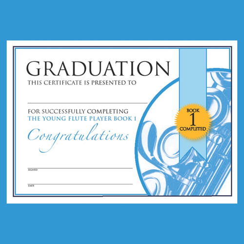 Graduation Certificate The Young Flute Player Book 1 (A4 size