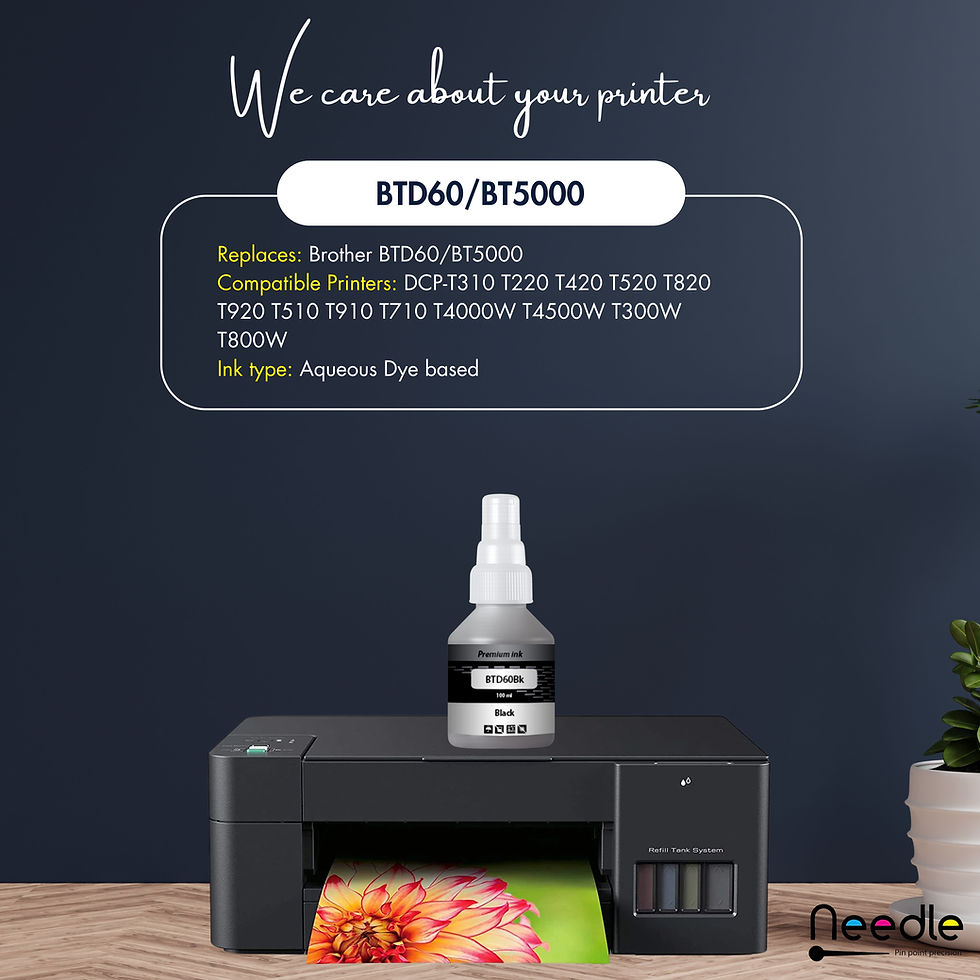Thumbnail: Needle High Yield BR5000/B60  1 x70ML  (BLACK) Inktank Refill ink