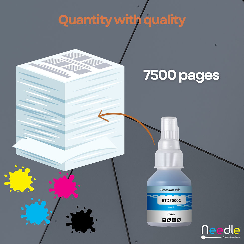 Thumbnail: Needle High Yield BR5000/B60  1 x70ML  (CYAN) Inktank Refill ink