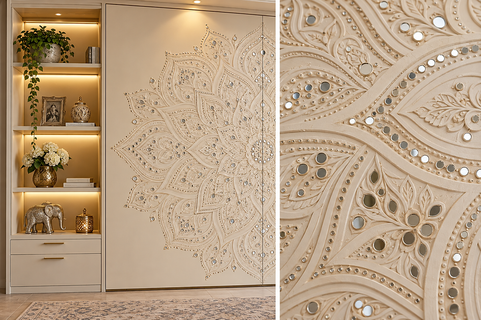 Decorative custom Murphy bed integrated into luxury interior design by CASA-ELAN