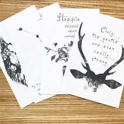 Monochrome interior postcards