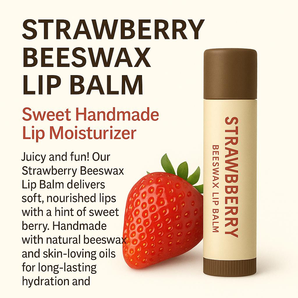 Strawberry Beeswax Lip Balm – Sweet Handmade Lip Moisturizer