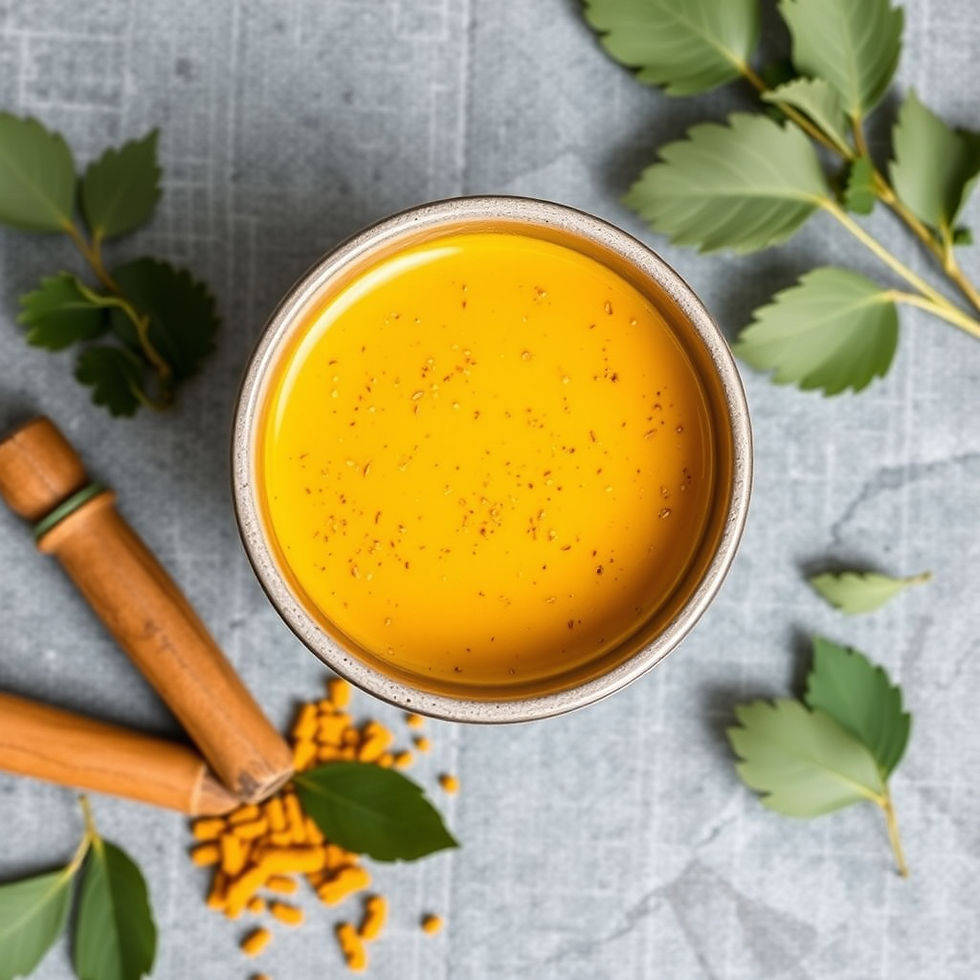 Anti-inflammatory turmeric golden milk with turmeric powder and glass of milk.