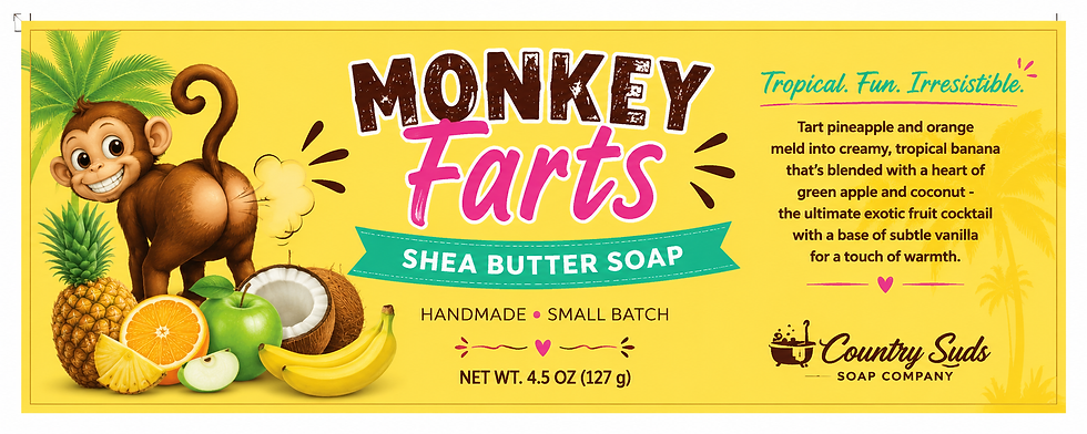 Thumbnail: Monkey Farts Shea Butter Soap | Tropical Fruit Shea Butter Bar Soap