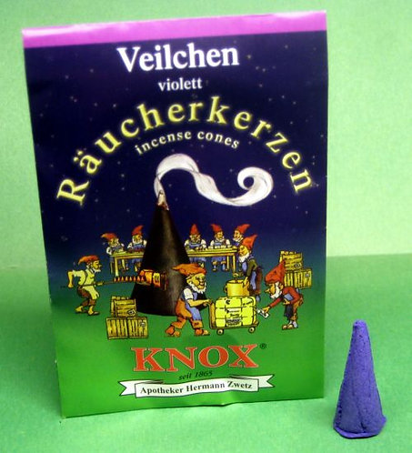 #014-150 - Famous KNOX Brand "Violet" Incense Cones - 5 pc Sample Packet