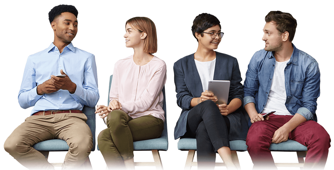 people waiting for an interview