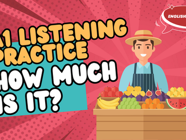A1 beginner English listening practice about prices. Includes comprehension questions, speaking practice, and free PDF. Ideal for self-study or ESL classroom study.