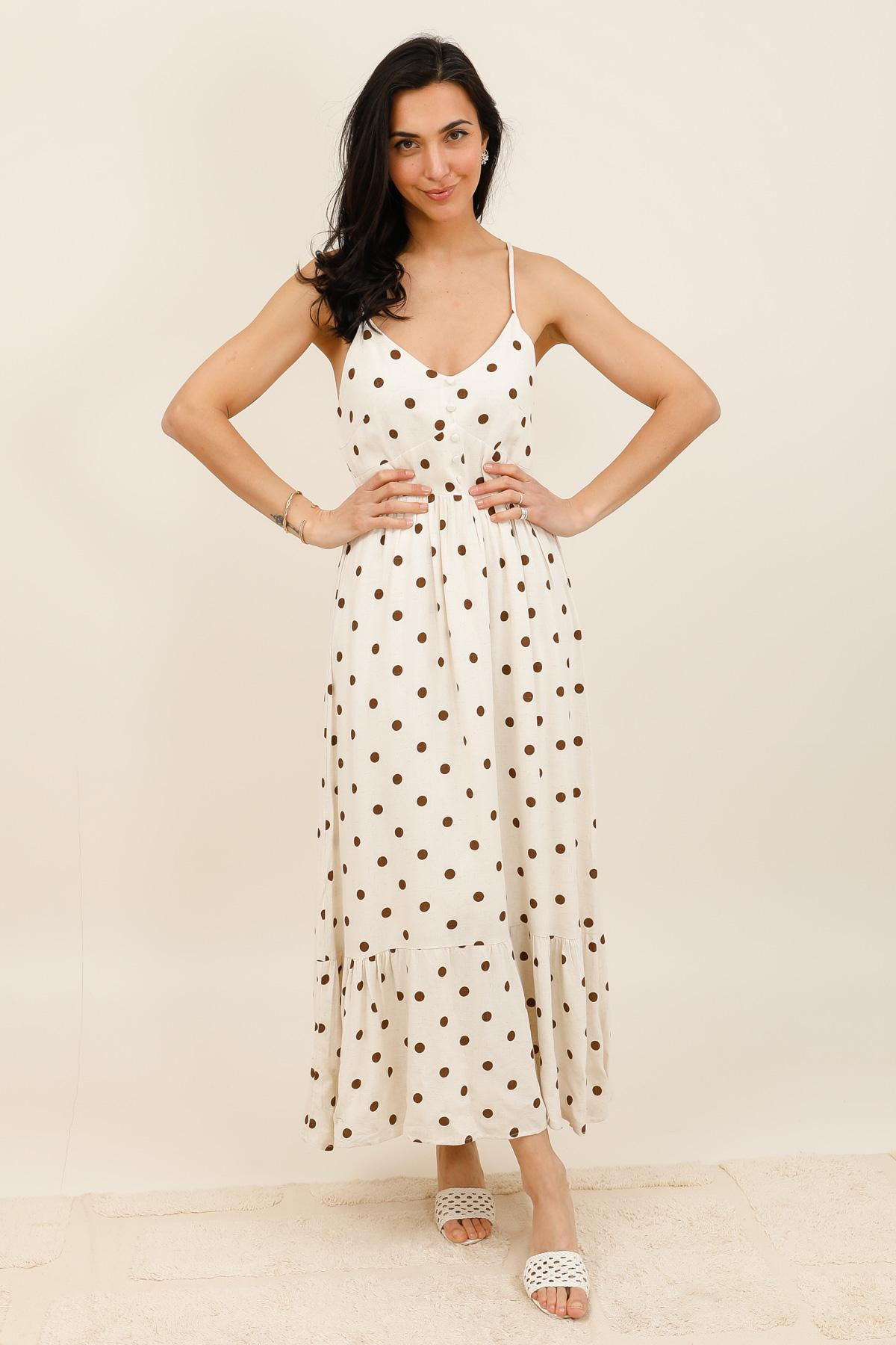 Robe longue à pois