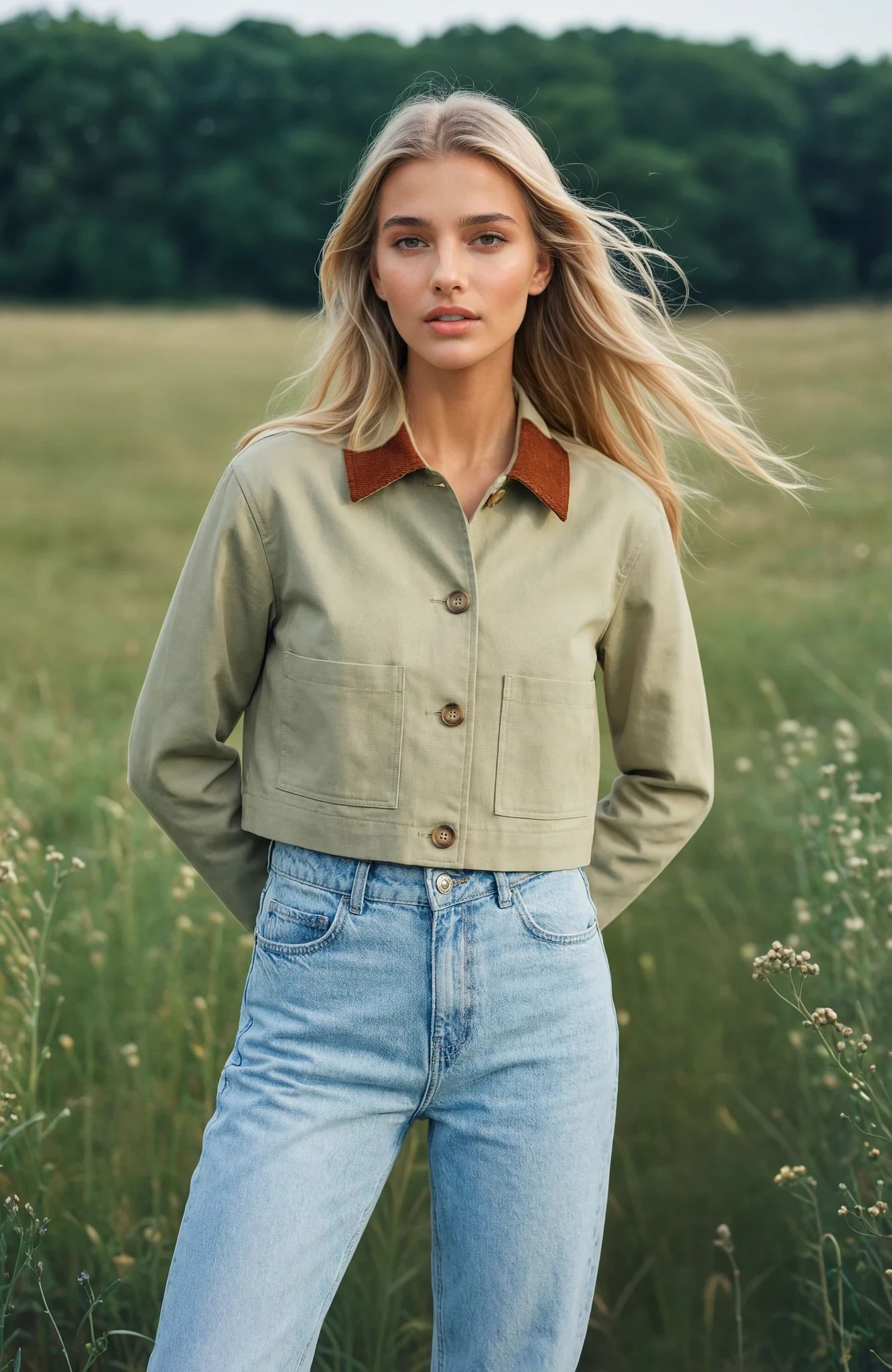 Veste courte en toile au style Barbour