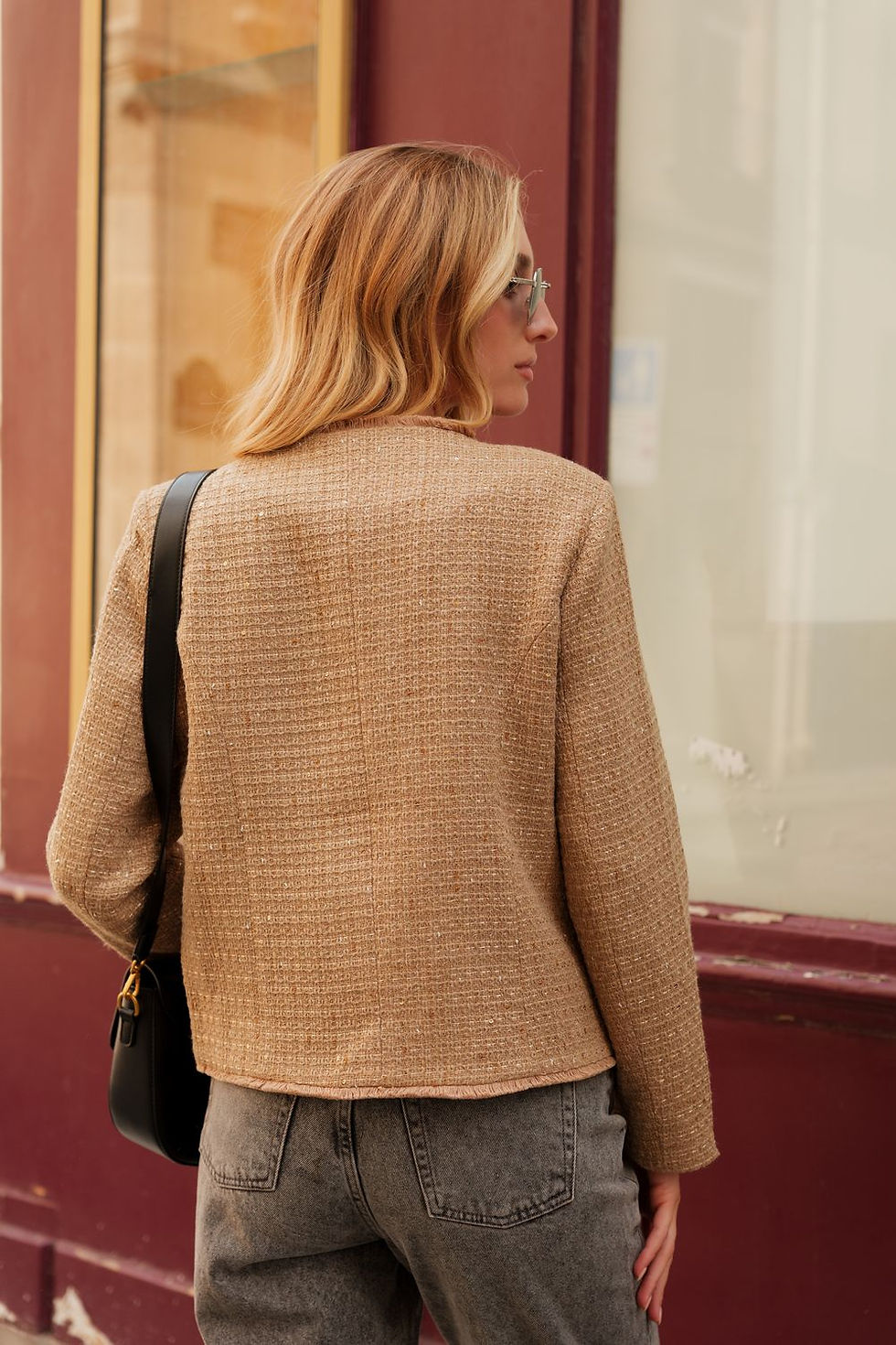 Miniature : Veste en tweed à col rond