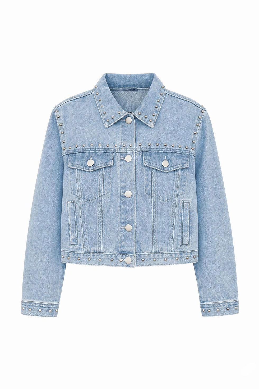 Miniature : Veste "clous" en denim à la coupe droite
