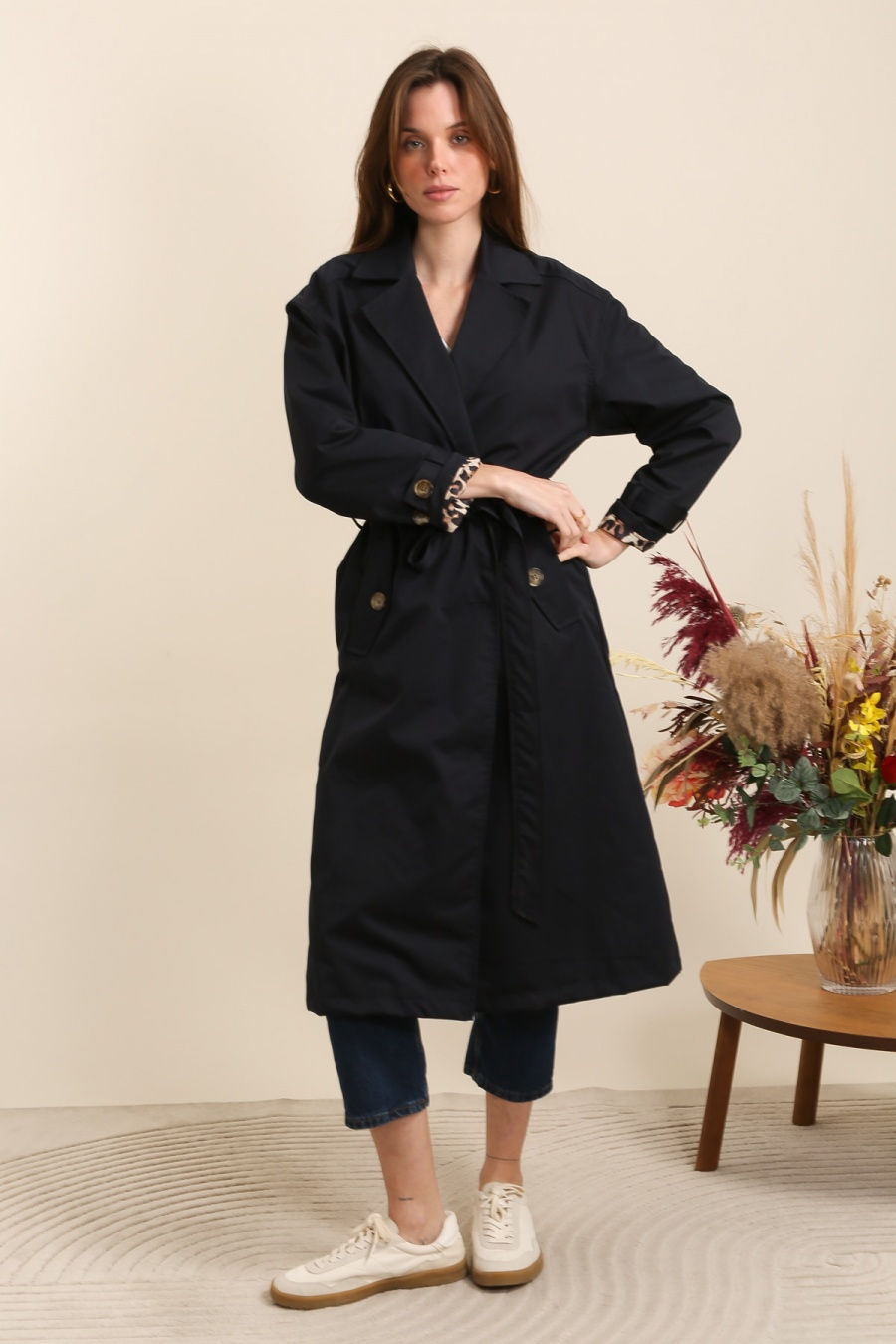 Miniature : Trench-coat long avec col à revers