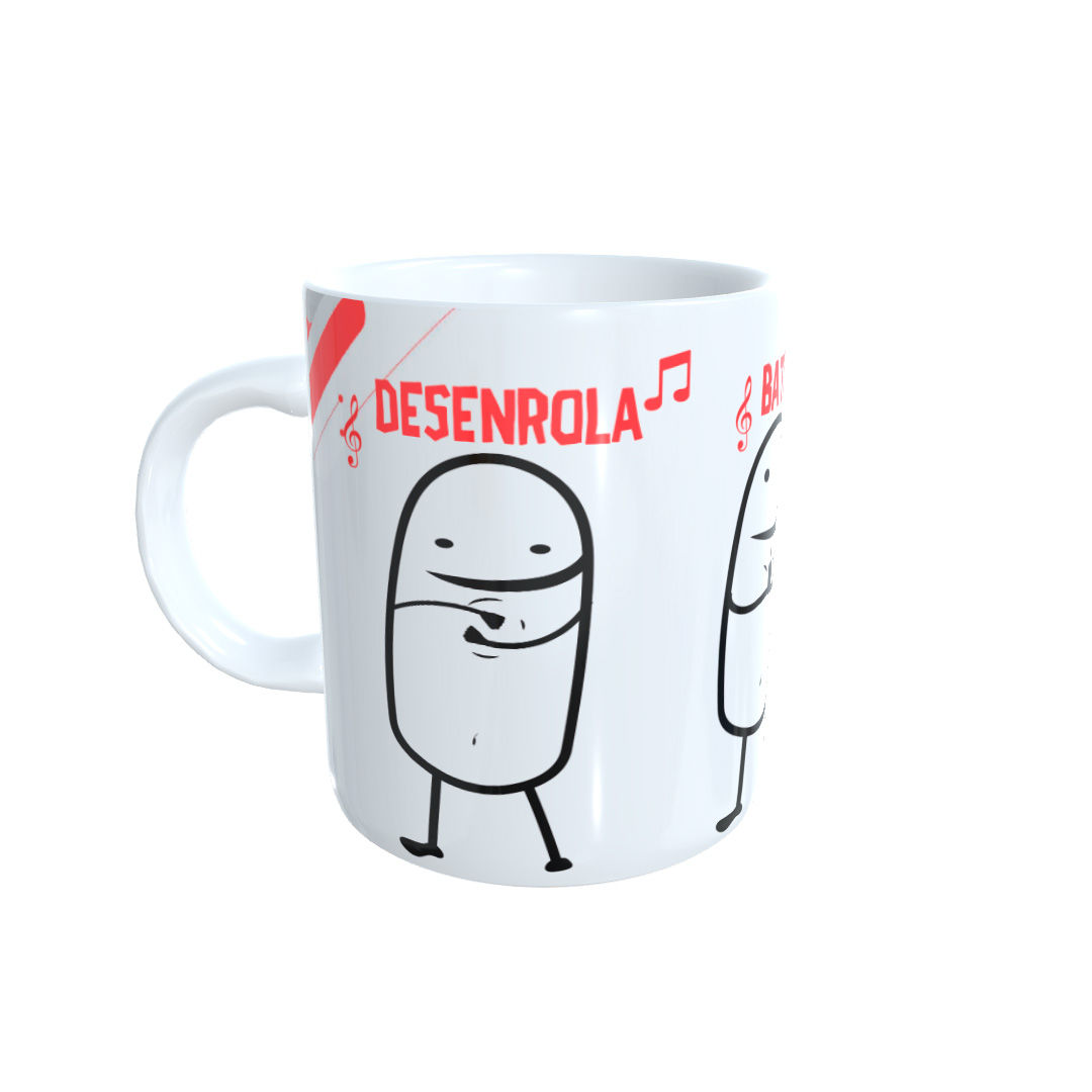 Caneca Personalizada Flork Meme Desenrola Bate Pega um Cafezinho