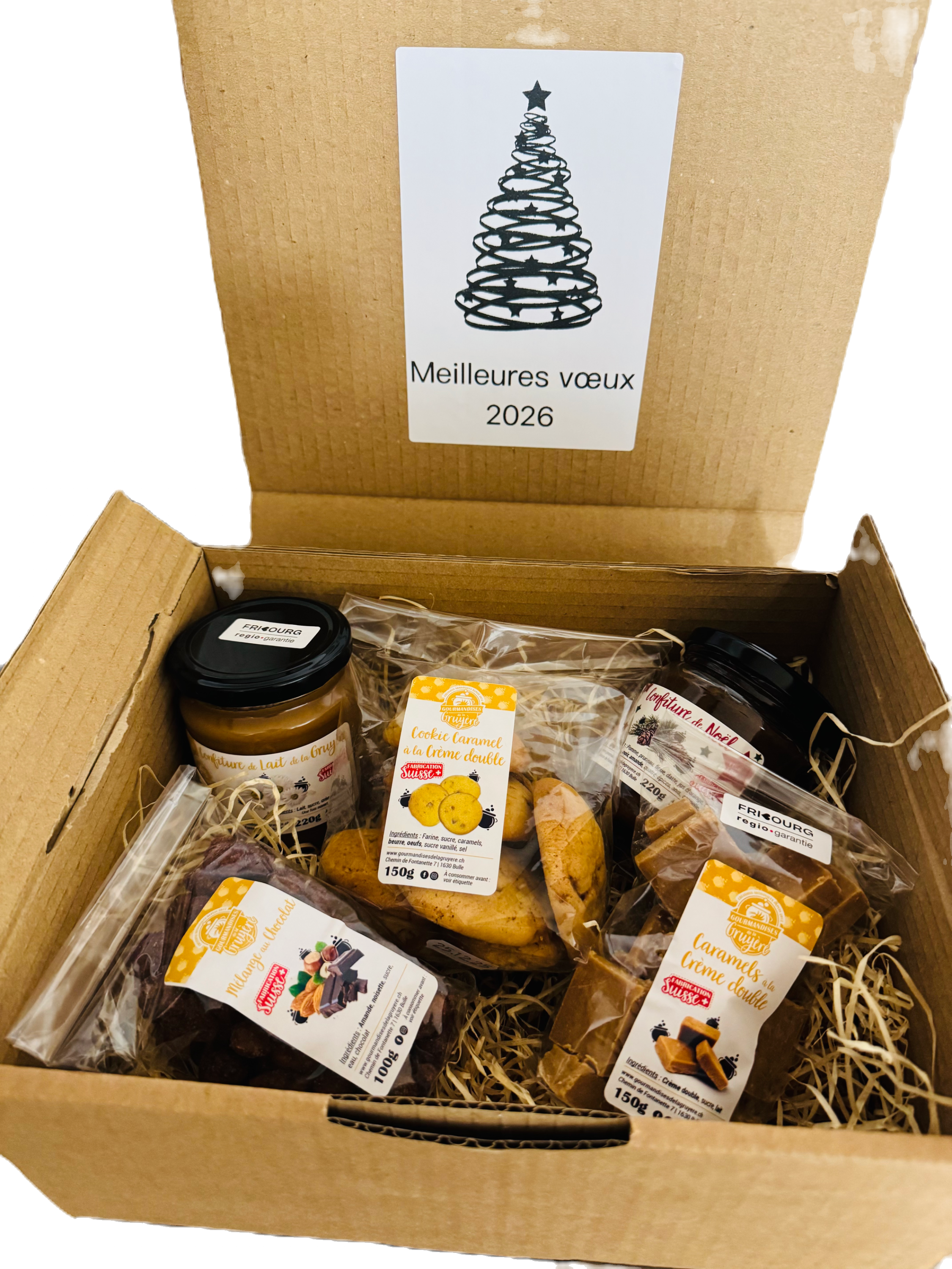 Coffret cadeau avec étiquette personnalisée