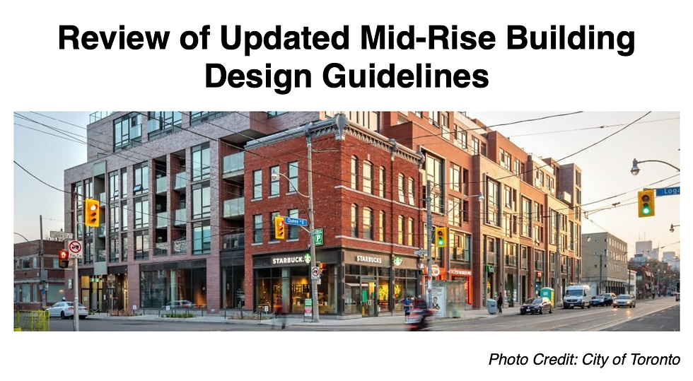 Community Consulation - Review of Updated Mid-Rise Building Design Guidelines