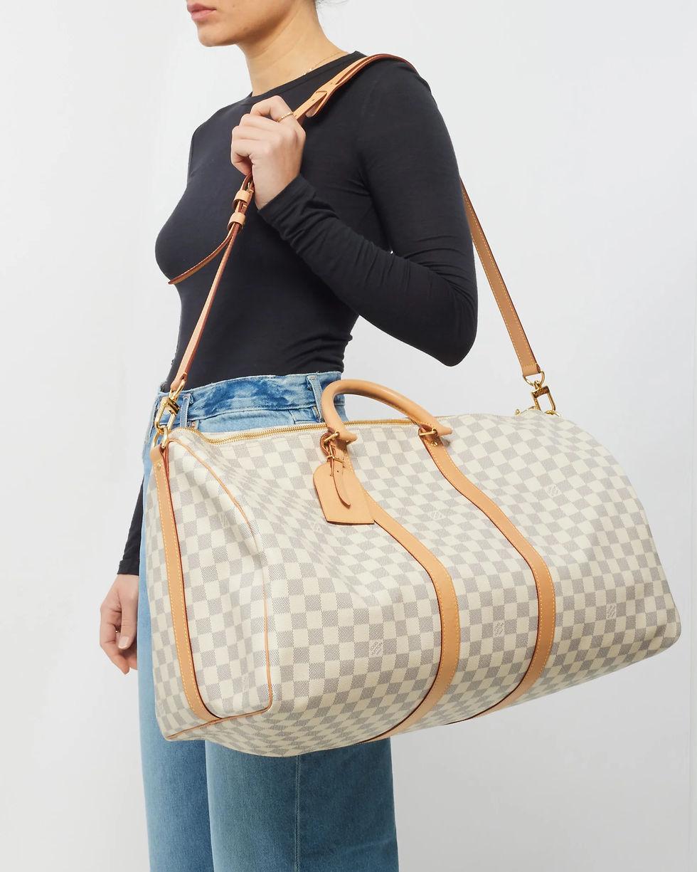 Thumbnail: Authentic Louis Vuitton Keepall B 55 luggage carry-on bag (pre owned)