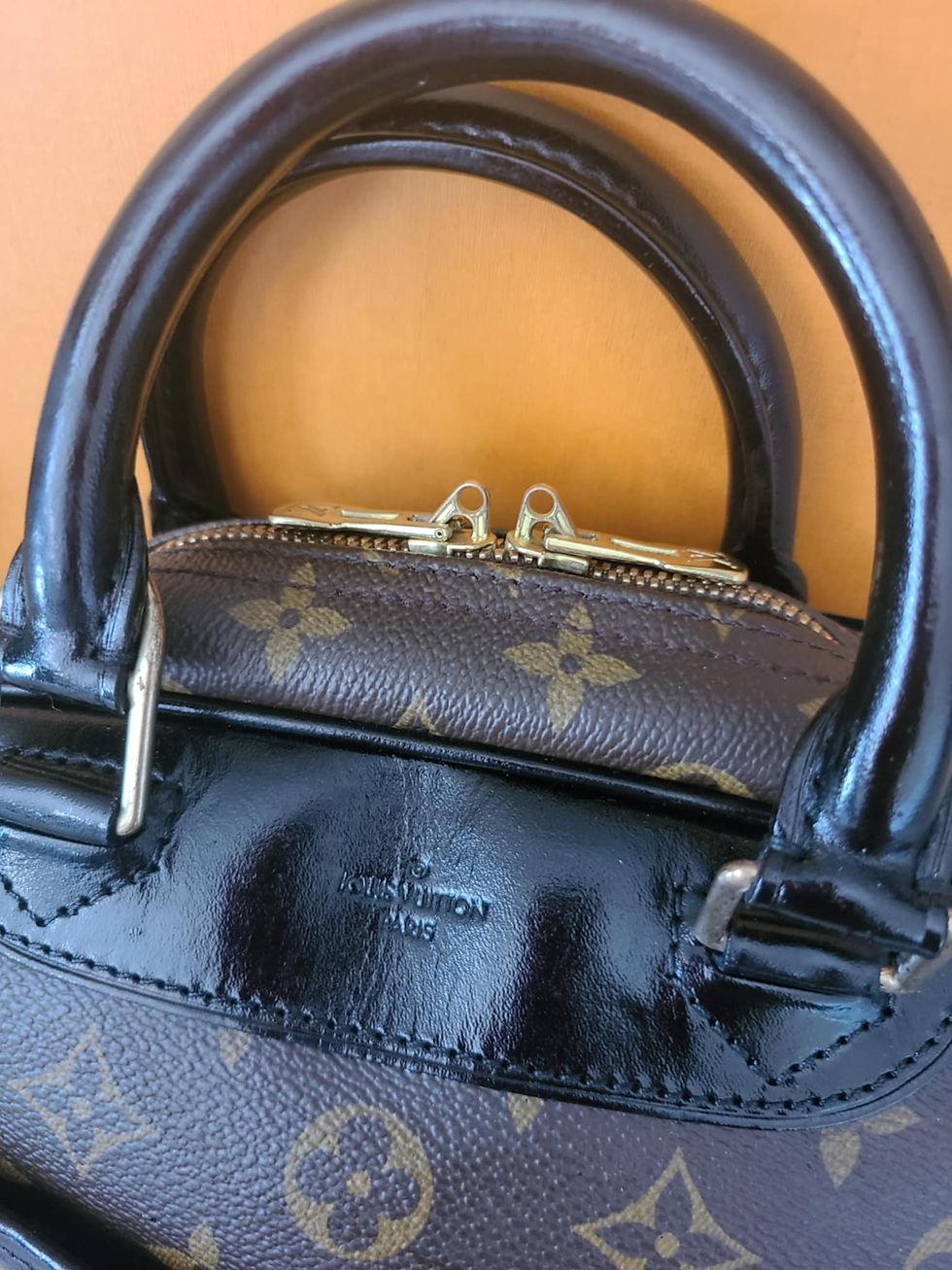 Thumbnail: Authentic Louis Vuitton Trouville handbag dyed black (pre owned) (