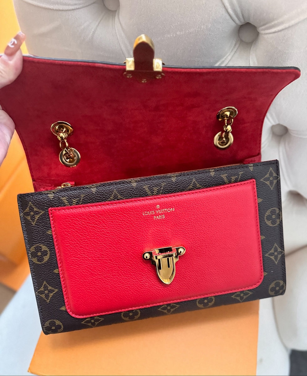Thumbnail: Authentic Louis Vuitton Victoire Red chain shoulder bag (pre owned)
