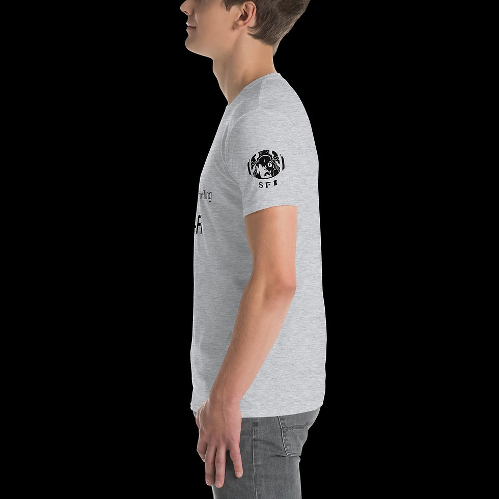 Thumbnail: Unisex T-Shirt "I would rather be writing Sci-Fi" and SFI logo