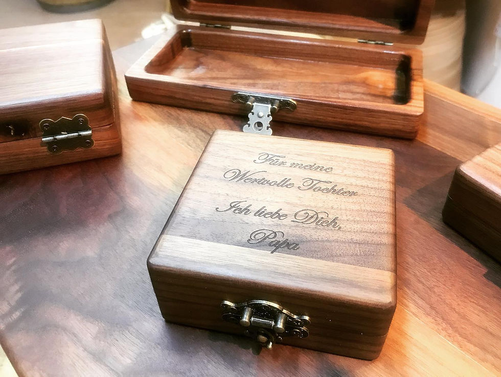 Thumbnail: Walnut Jewellery Box or Pen Case (customised engraving)