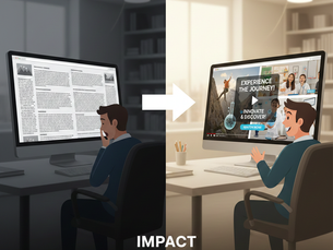 A website visitor is delighted to see a presentation video!