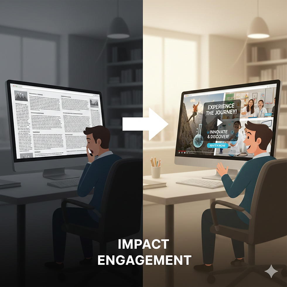 A website visitor is delighted to see a presentation video!