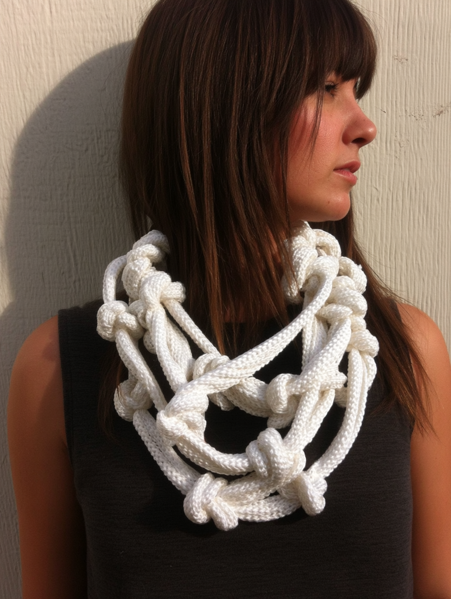 Миниатюра: Современный вязаный аксессуар: шарф «Облака»