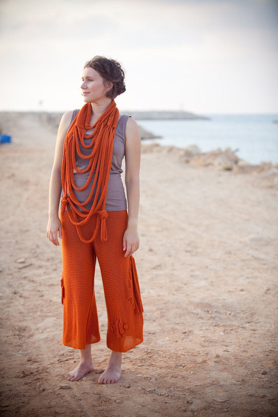 Миниатюра: Мастер-класс "Шарф Лабиринт" Вязание на однофонтурной машине