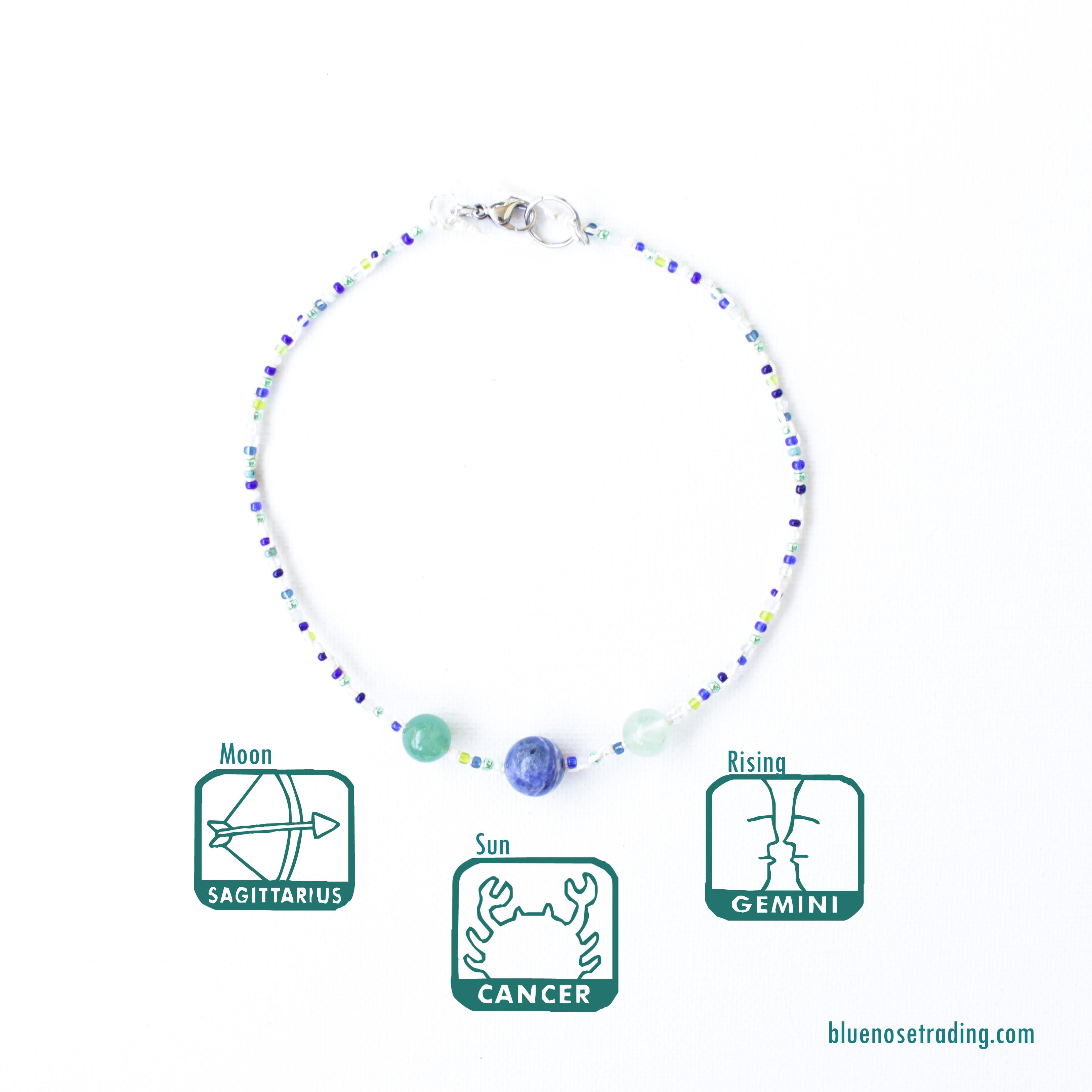Big Three Astrology | Bracelet or Anklet | Sun • Moon • Rising | Beaded Macrame