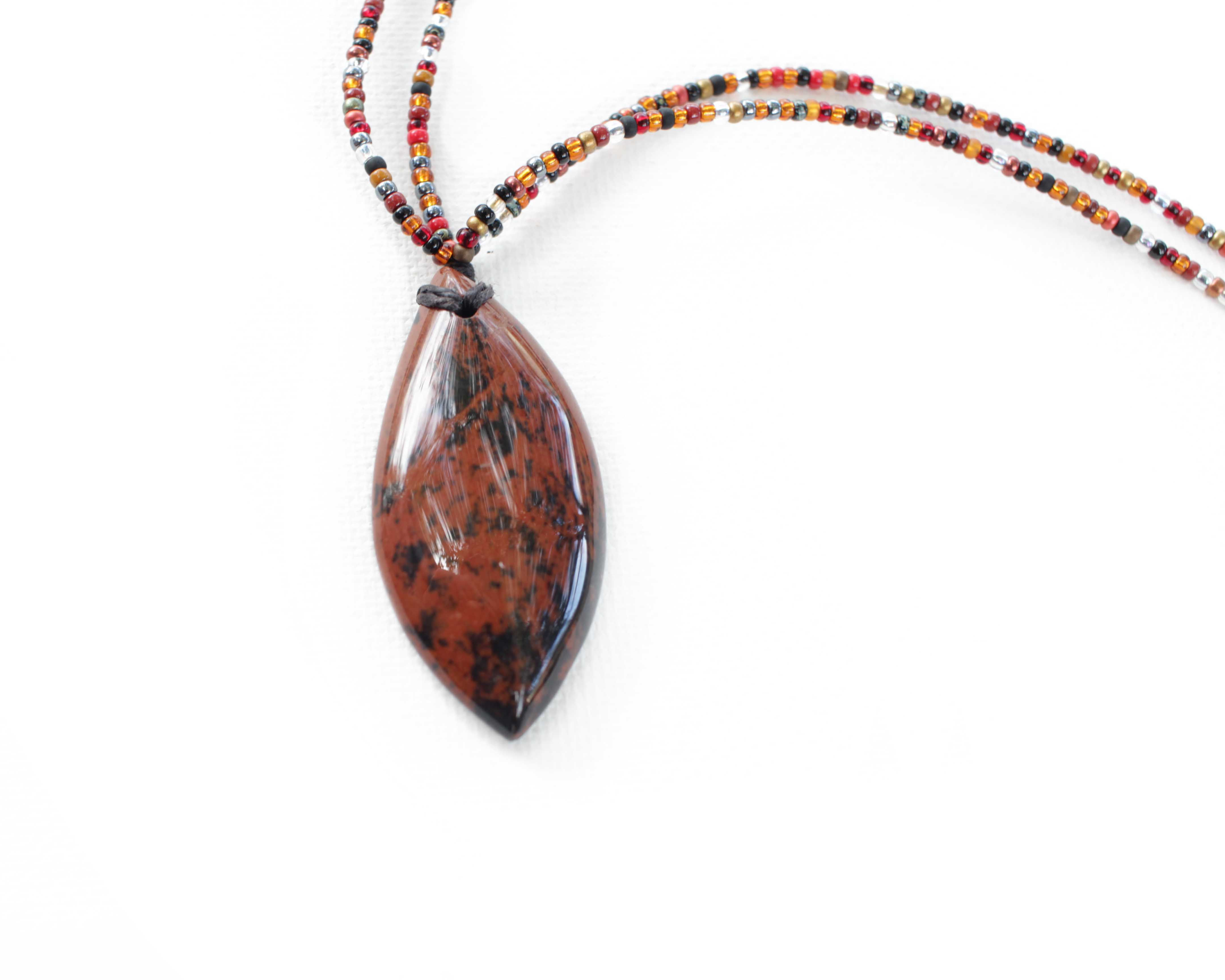 Mahogany Obsidian | Closure Talisman | Beaded Amulet